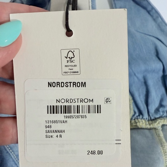 NWT Reformation Sebastian Denim Midi Dress Savannah V-neck Button-Front Size 4 - Picture 8 of 13